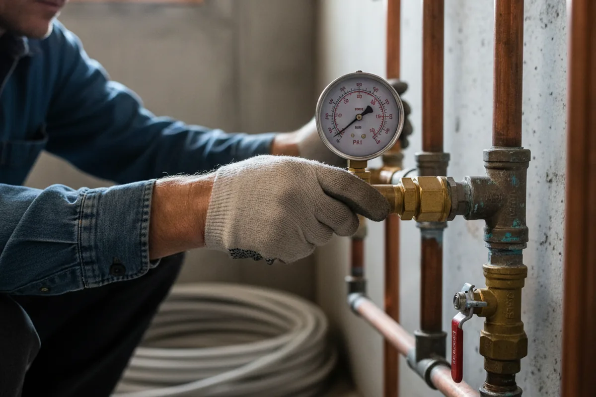 Pressure testing a repaired line during Water Line Repair in Maryland Heights